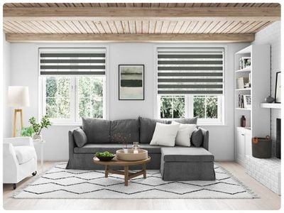Neutral dining room with vista/silhouette blinds