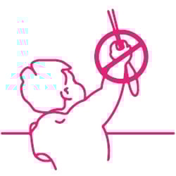 A child safety icon for blinds A child safety icon for blinds